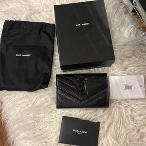 BNIB saint Laurent small black wallet